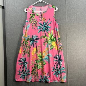 Studio Park x Jane Treacy Petite Tropical Hardware Dress Pink Tropical Size LP